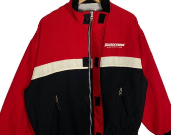 Vintage Blizzak Bridgestone Zipper Jacket L Size Black/red