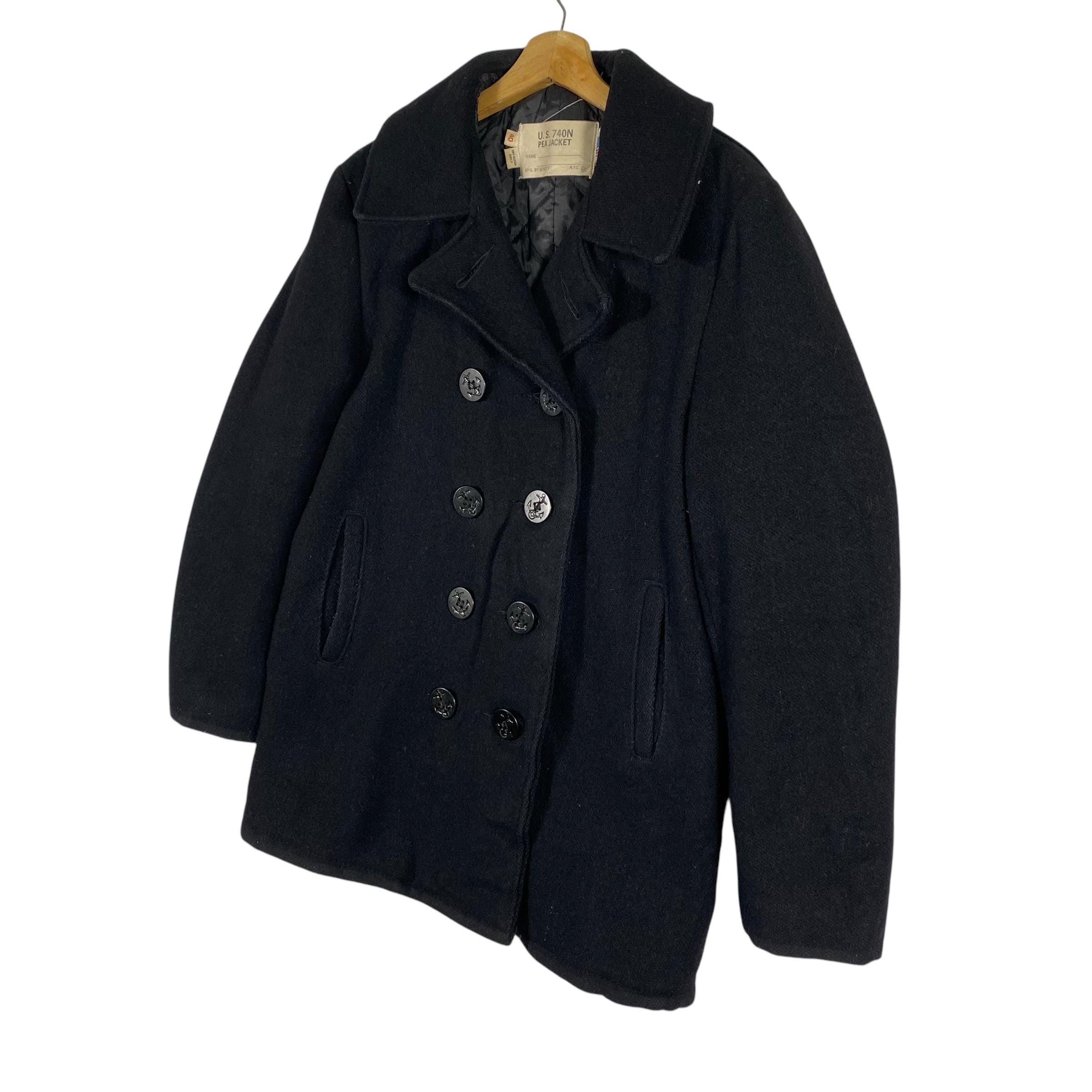 Vintage Schott U.S 740N Peacoat Wool Button Jacket Size 40 (M