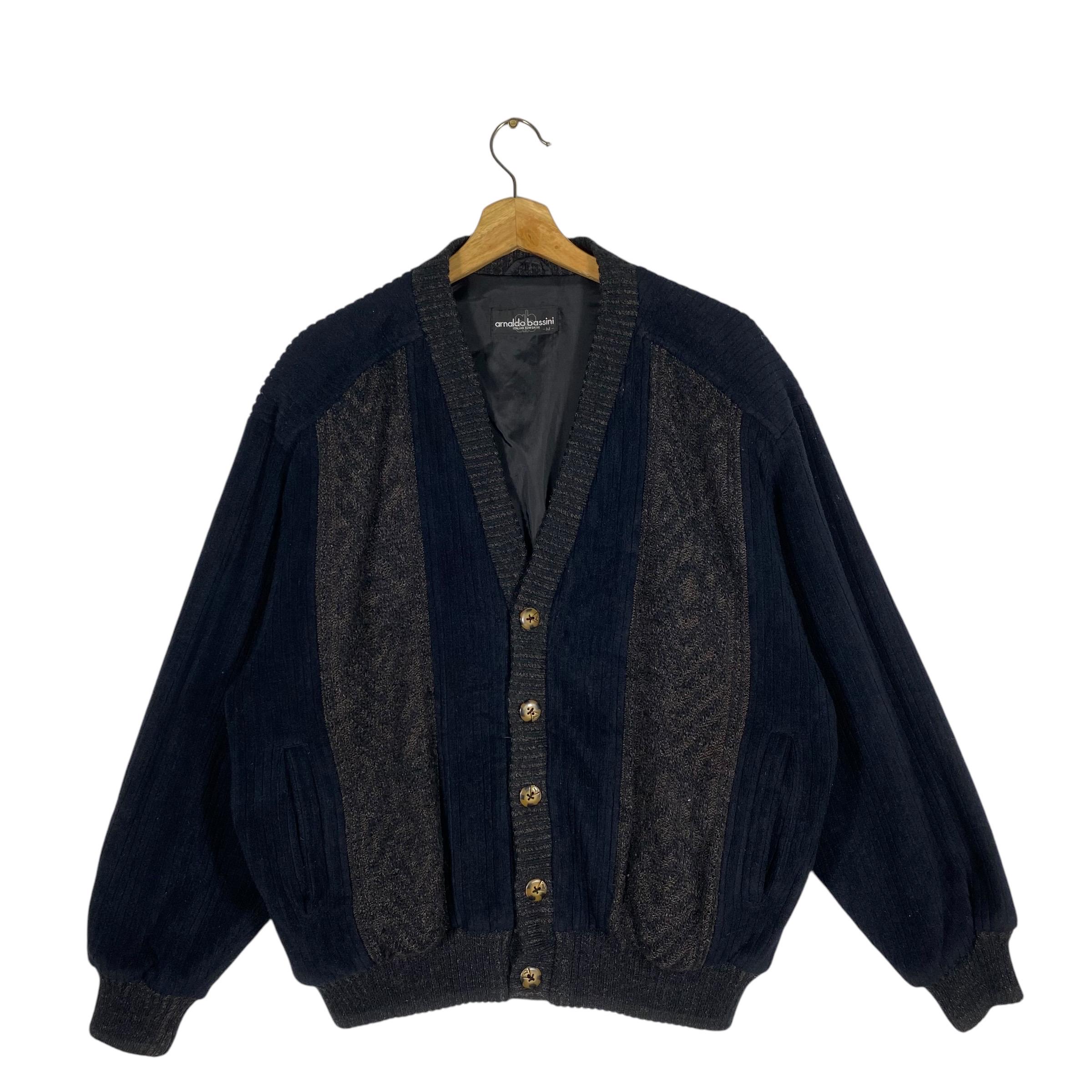 Vintage 90s Arnaldo Bassini Italian New Basic Knit Jacket Button M 