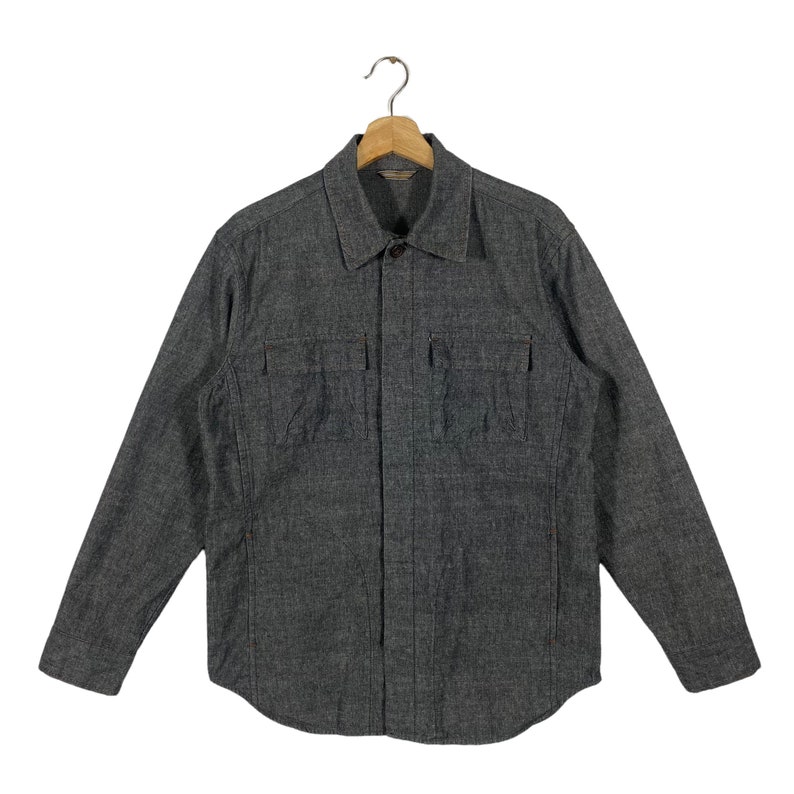 Vintage 90s Alexander Julian Chambray Button Jacket M Size image 2