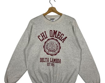 Vintage Chi Omega Sweatshirt M Size Grey Colour