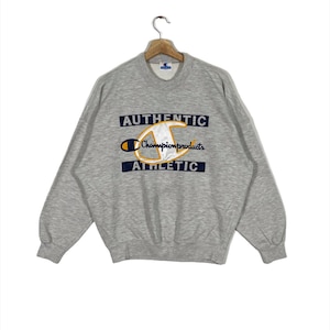 Vintage Champion Big Logo Sweatshirt L Size Grey Colour