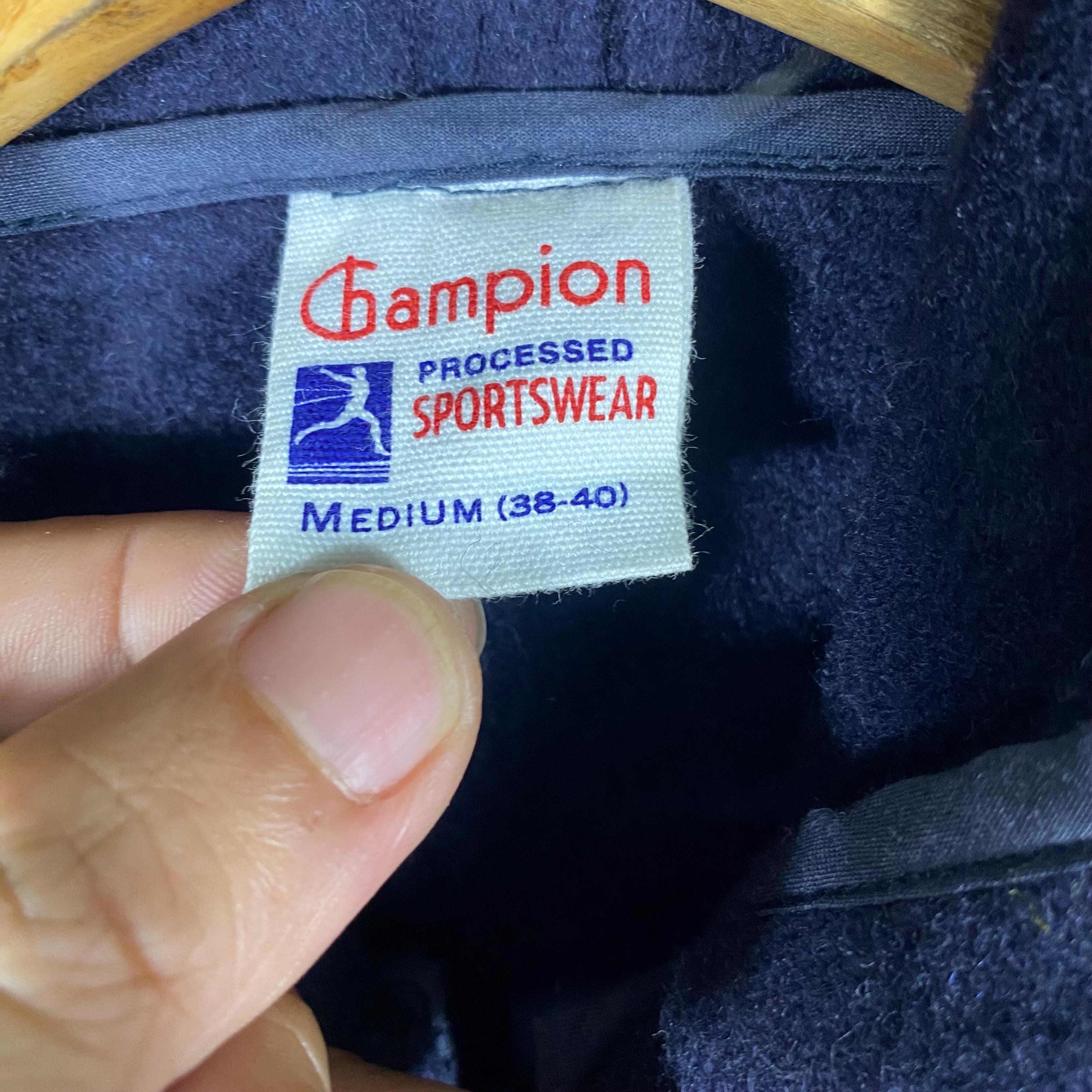 Vintage 50s Champion Reproduction Label Wool Hoodie Zipper M Size 