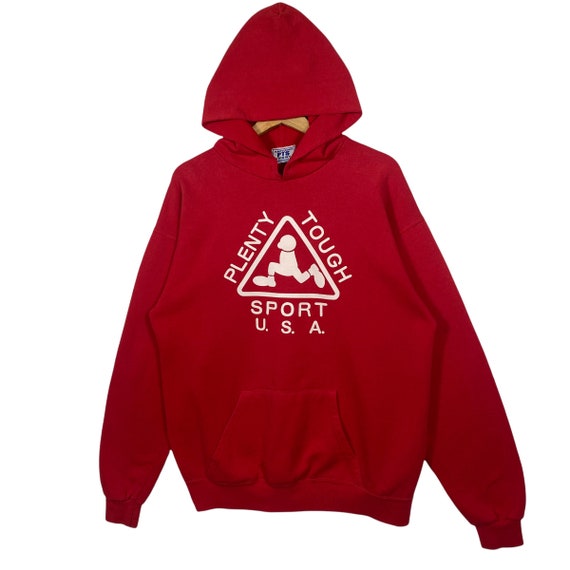 Vintage 90s Plenty Tough Sport USA Red Hoodie (M) - Etsy