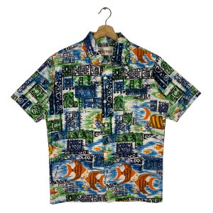 Vintage 90s Men&#39;s Wear Shirt Button Design Hawaiian L Size