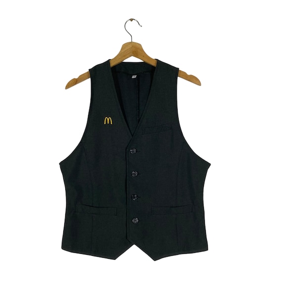 Mcdonald's Button Vest S Size Black Colour - Etsy