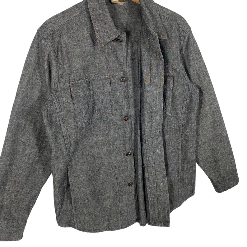 Vintage 90s Alexander Julian Chambray Button Jacket M Size image 5