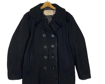SCHOTT Bros X Takeo Kikuchi Military Pea Coat Jacket Navy Colour