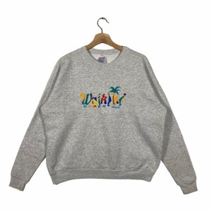 Bluza z kapturem Vintage 90s Waikiki Beach Hawaii Rozmiar M Kolor szary