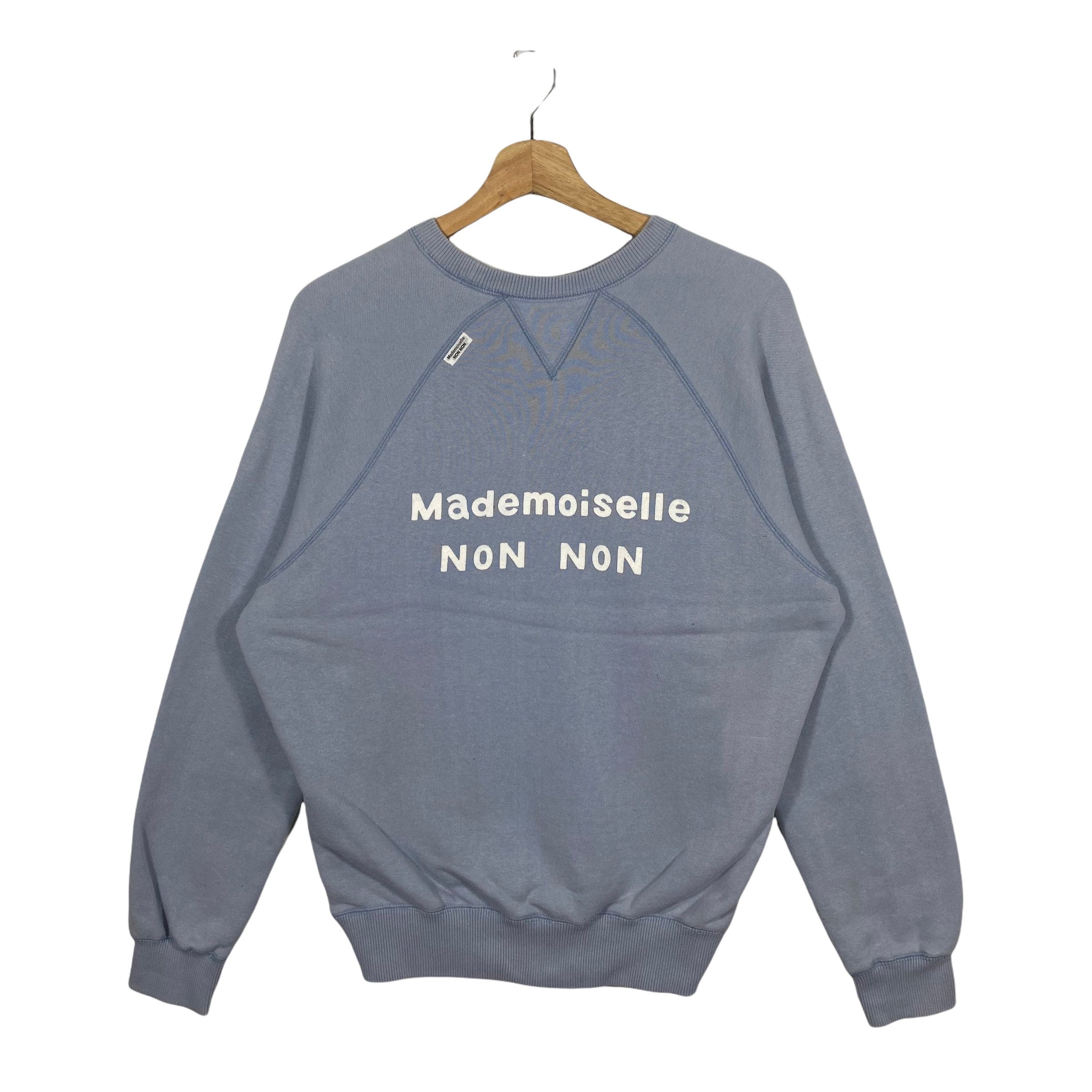 Vintage Mademoiselle Non Non Sweatshirt M Size Blue Color