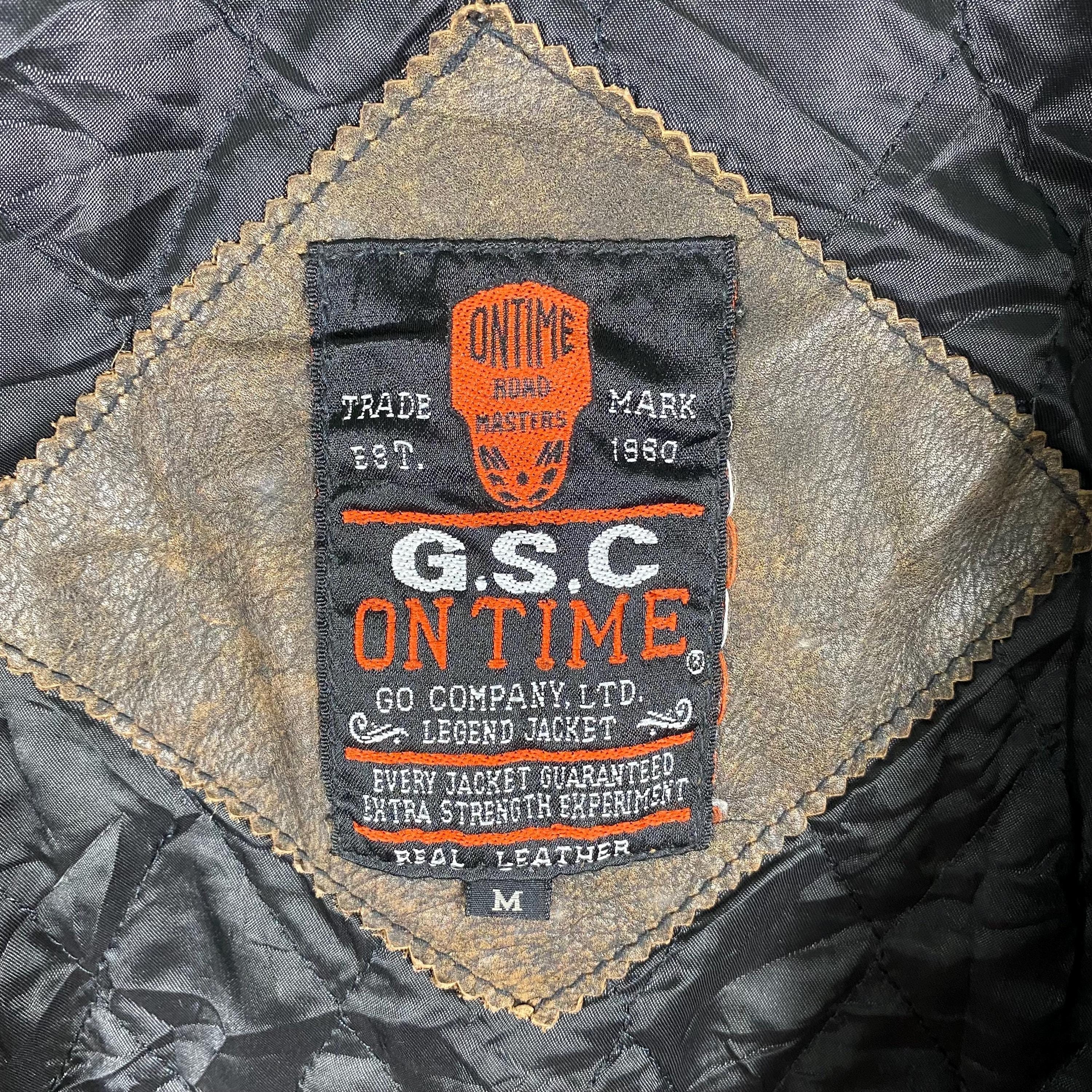 G.S.C ON TIME ヴィンテージ レザージャケット M G.S.C ON TIME レザージャケット 牛革 裏地キルティング M - メルカリ