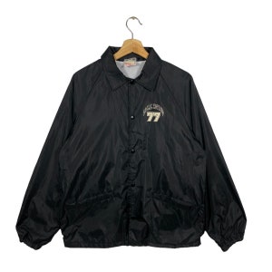 Vintage 80er Jahre Lokale Bewegung Coach Knopf Jacke M Größe Schwarz Farbe