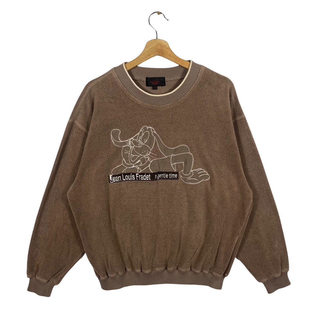 Jean Louis Fradet 秋冬物スウェット L 1830 Vintage Jean Louis Fradet Embroidery Sweatshirt L Size Brown