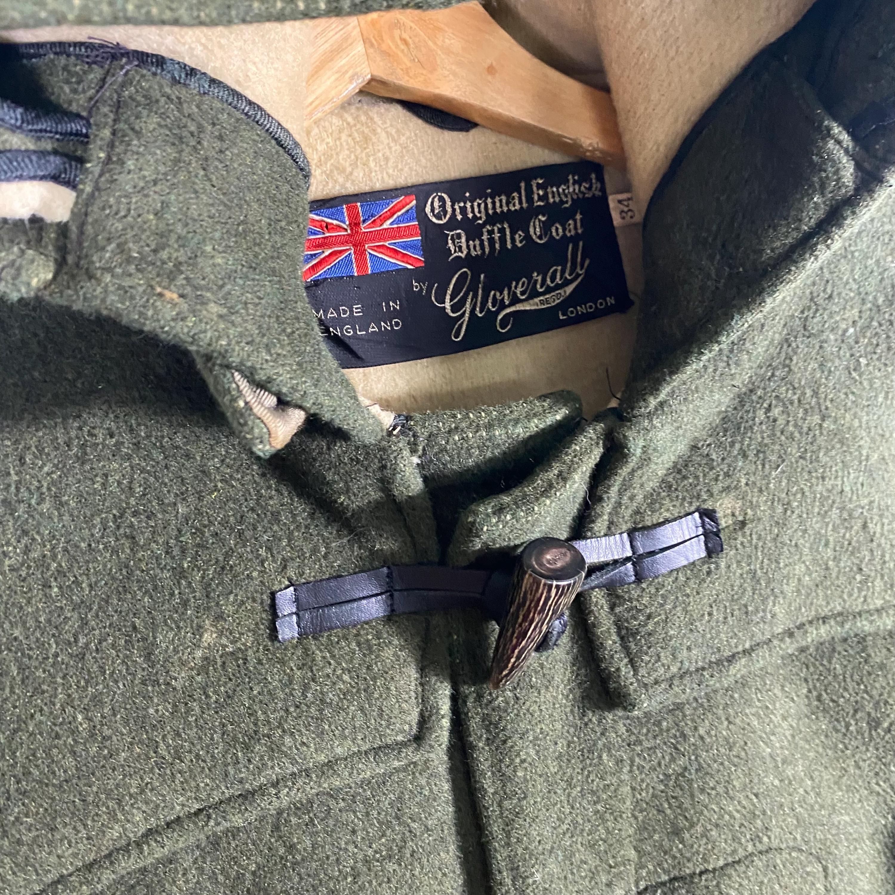 Vintage Gloverall Duffle Coat Toggle Button Size 34 (M) Green