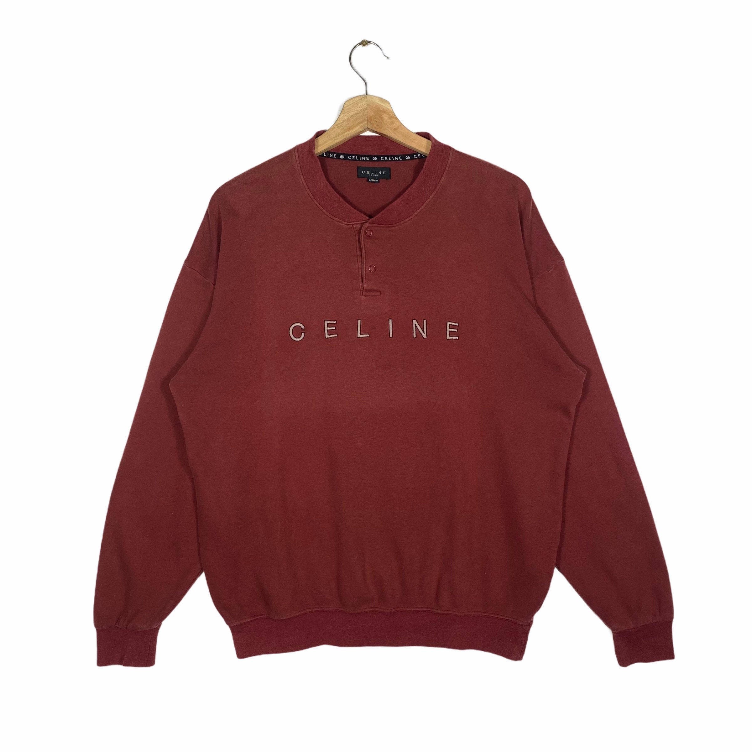 Vintage Celine media sudadera sudadera gran logotipo bordado Etsy
