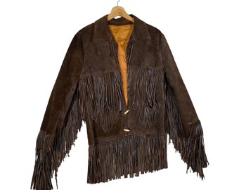 ジャケット・アウター 90s suede fringe collar Vintage 90s Excelled Southwestern Suede Jacket Medium Black