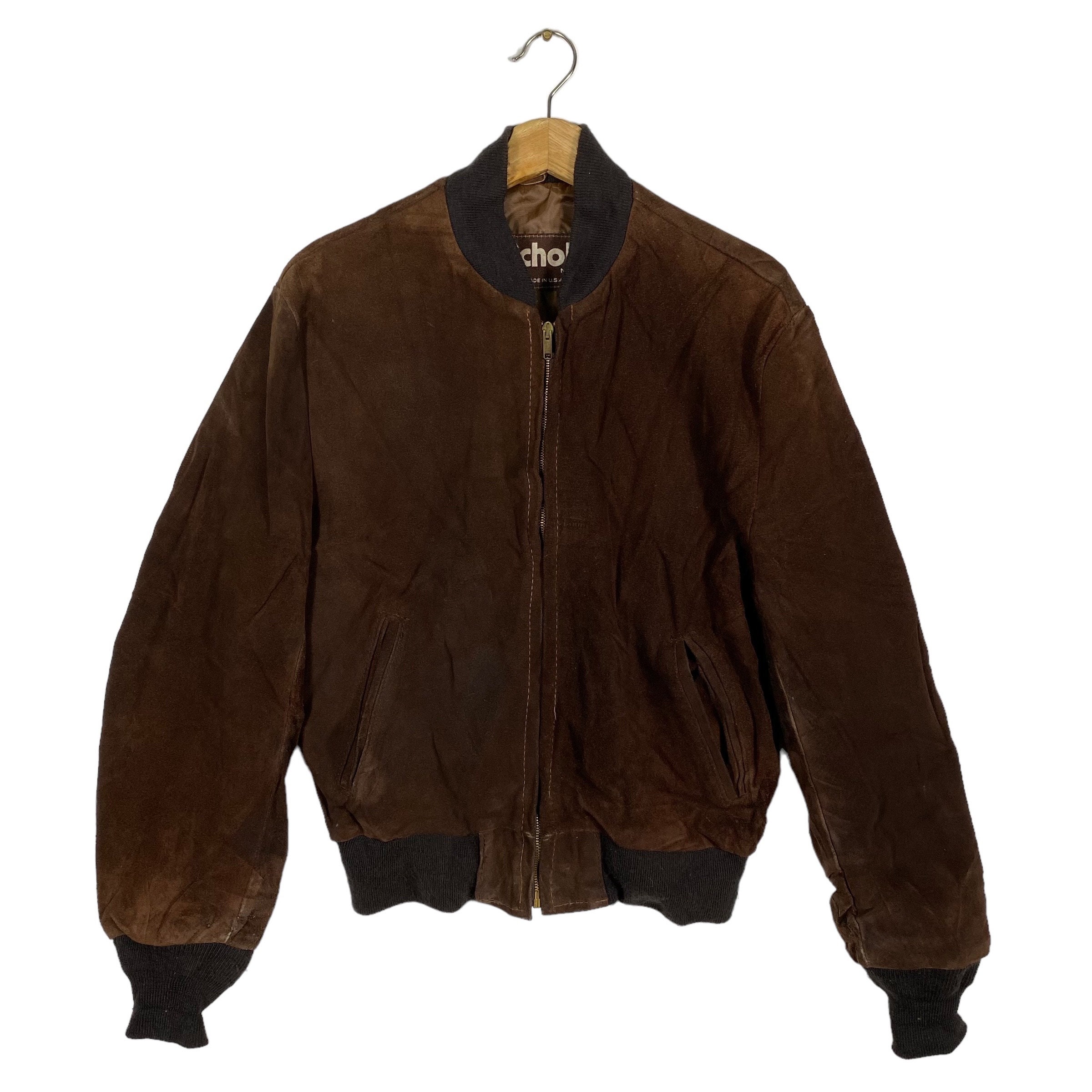 Vintage 80s Schott Leather Suede Zipper Jacket Size 40 (M) Brown Colour - Etsy Vintage 80s Schott Leather Suede Zipper Jacket Size 40 (M) Brown Colour - Etsy