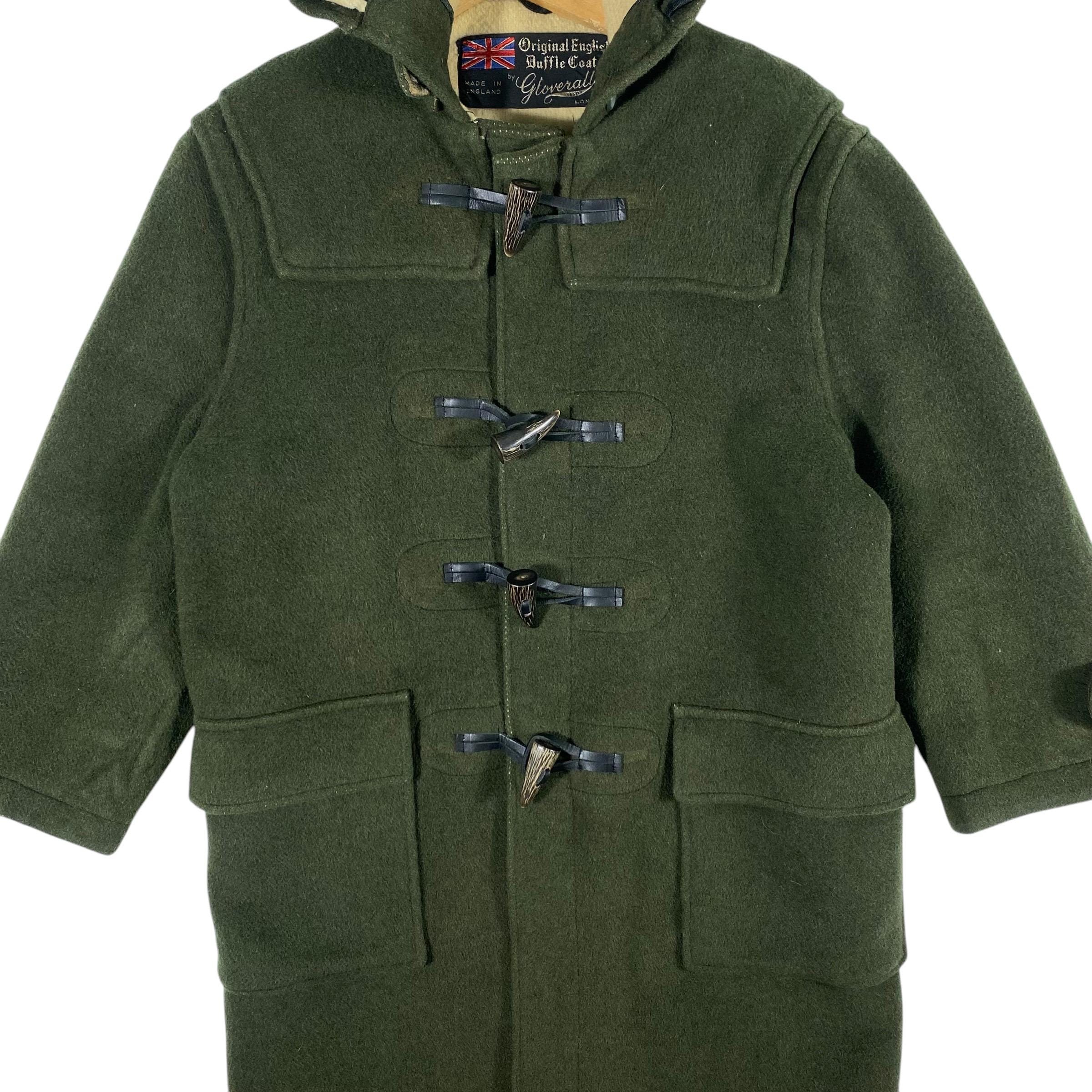 Vintage Gloverall Duffle Coat Toggle Button Size 34 (M) Green