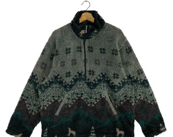 トップス Woolrich 90s Cave Paintings fleece Woolrich 90s Cave Paintings fleece