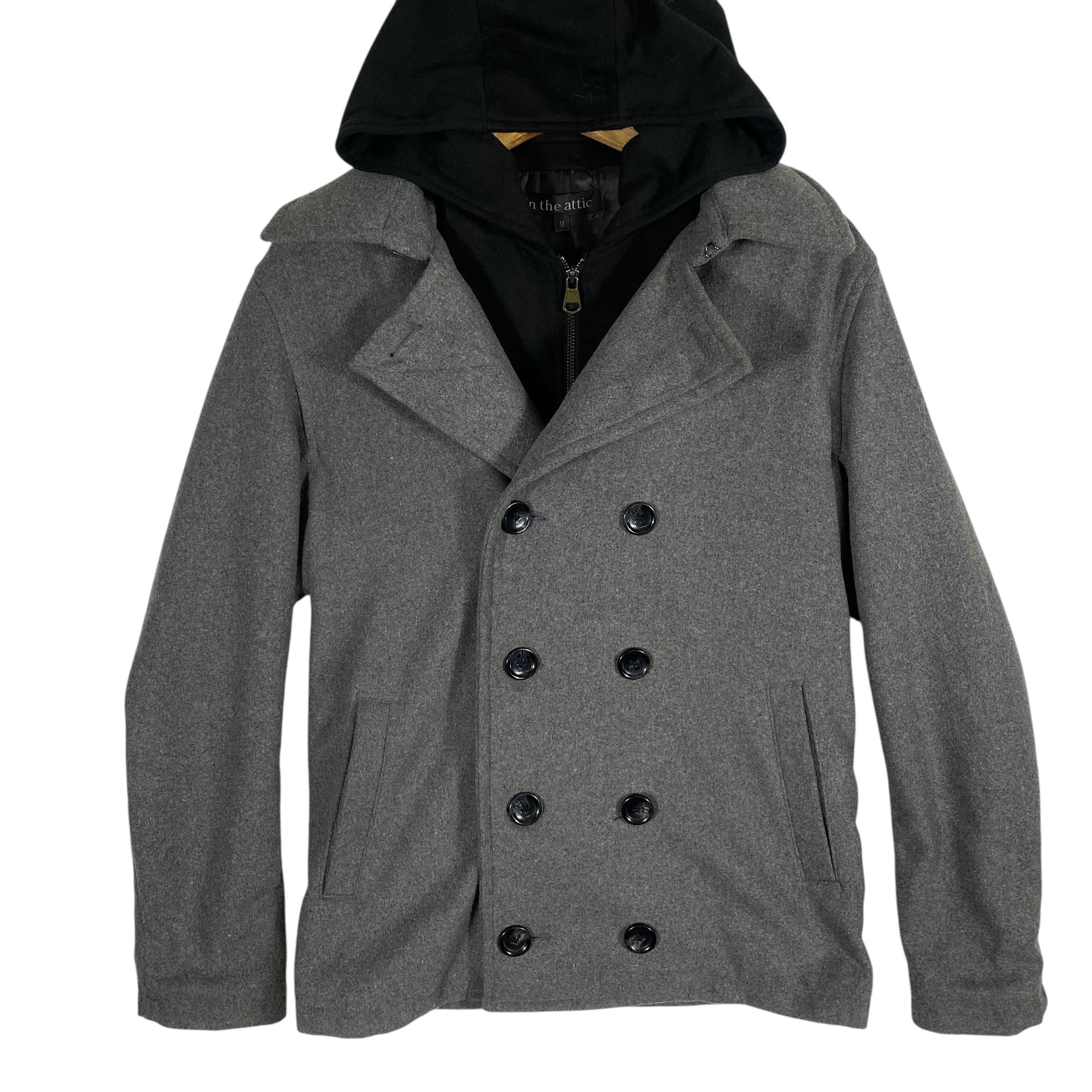 Vintage in the Attic Hoodie Button/zipper Jacket M Size Grey/black