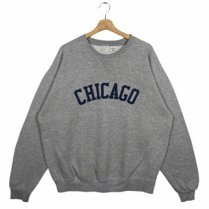 Vintage 90s Chicago Sweatshirt XL Size Grey Colour