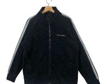 Vintage T&C Surf Designs Sidotejpad Jacka Fleece Dragkedja M Storlek Svart Färg