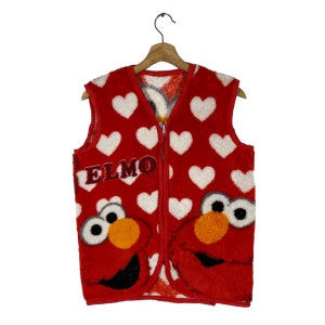 Kamizelka Vintage Elmo Sesame Street Fleece Rozmiar S Kolor czerwony