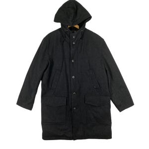 Vintage Elle Homme Wool Long Jacket - Dark Grey, M/L