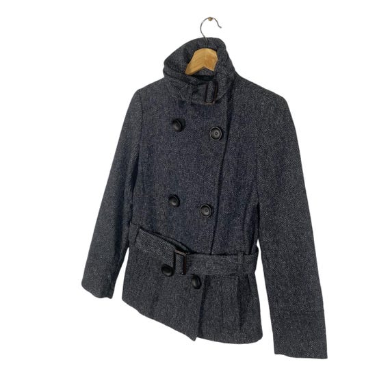 Zara Basic Wool Button Jacket S Size Darkgrey Col… - image 3