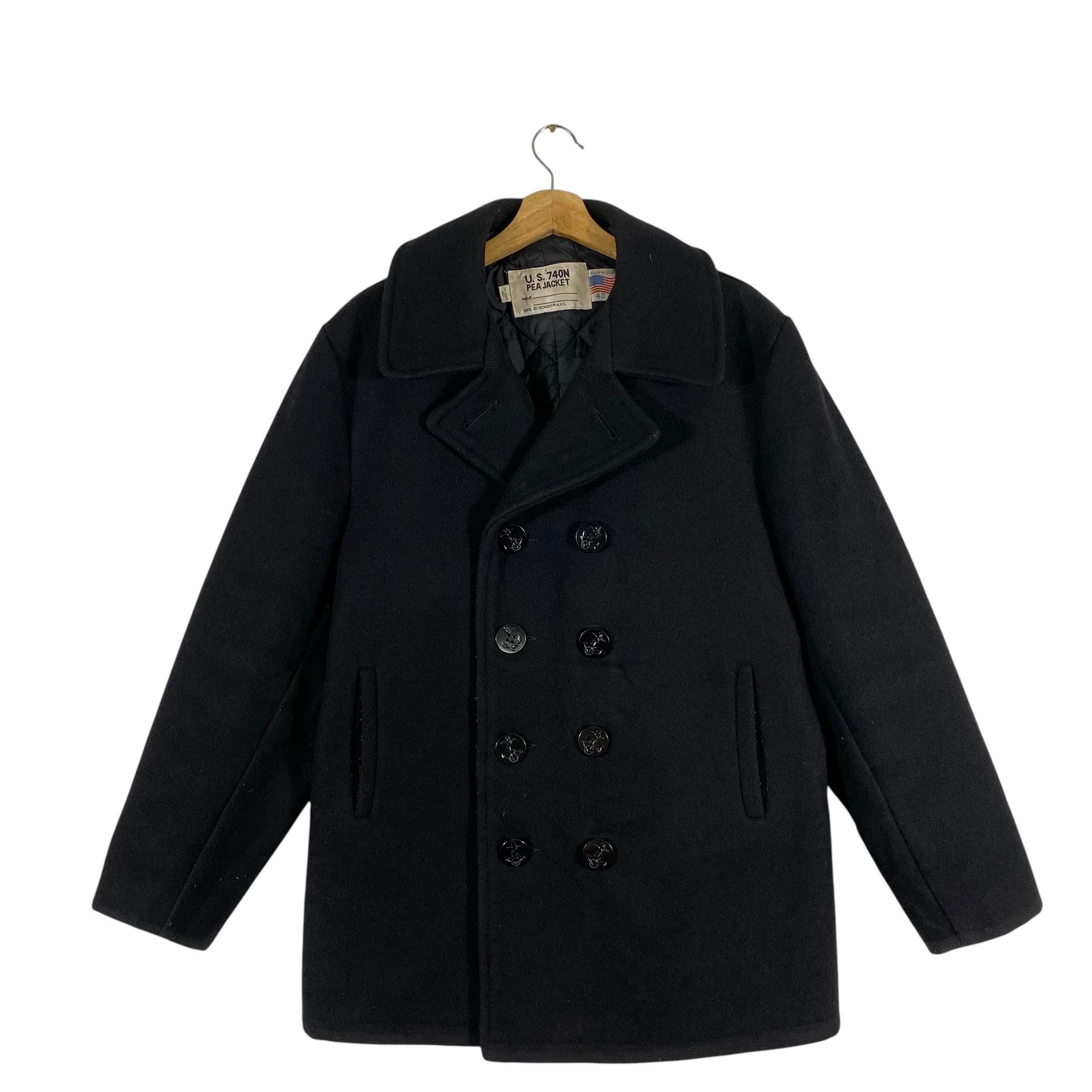 ★ヴィンテージ★90s Schott 740N ピーコート 40 USA製 Vintage Schott U.S 740N Peacoat Wool Button Jacket Size 40 (M