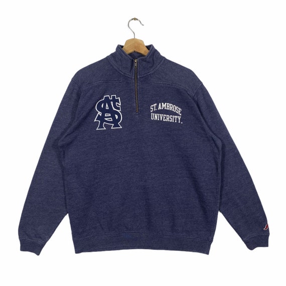 Vintage St. Ambrose University Half Zip Sweatshirt M Size - Etsy