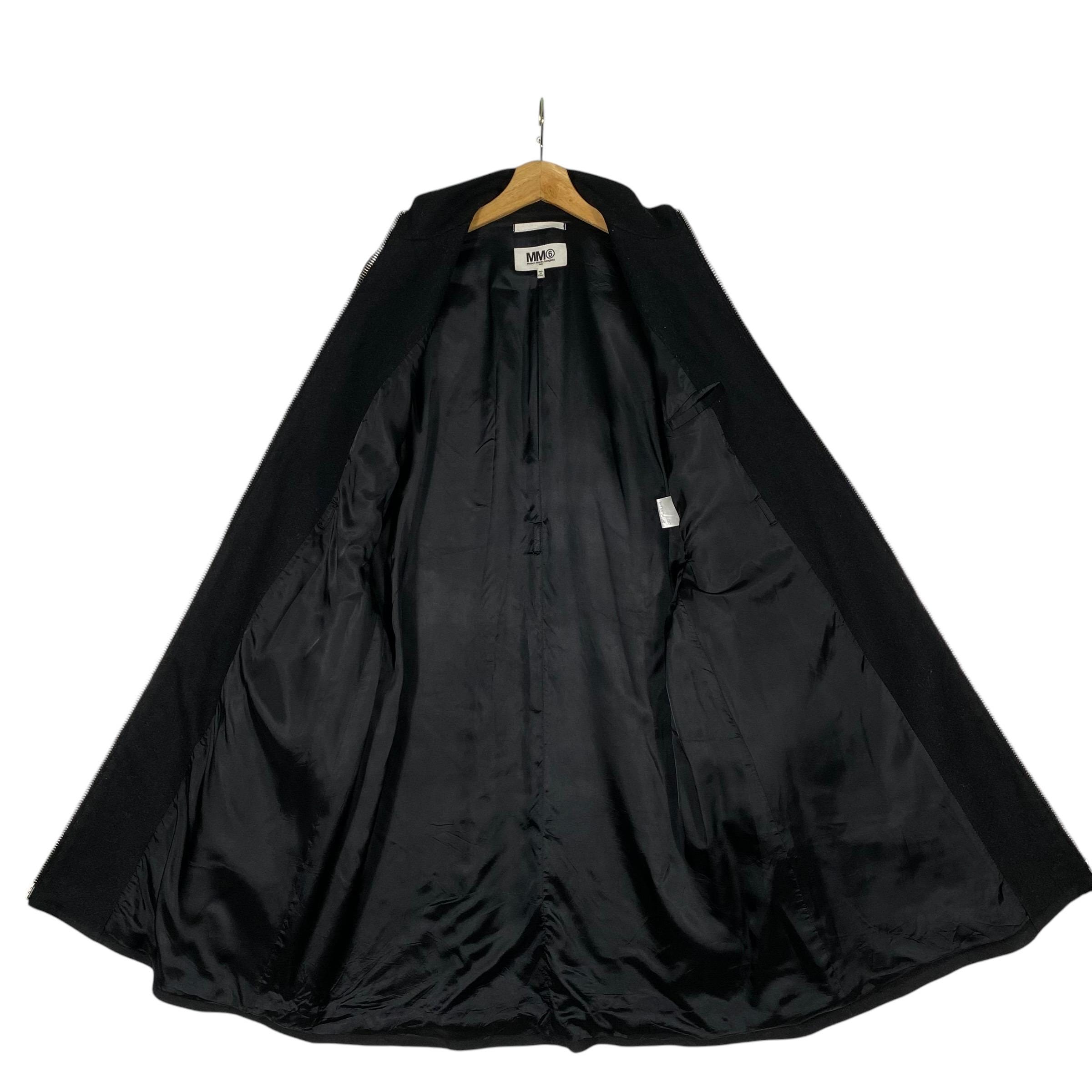 Maison Margiela MM6 Wool Long Jacket Zipper Size 36 (S) Black