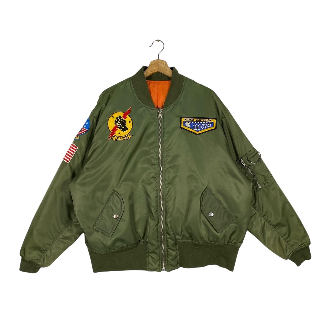 Reversible Military Style Bomber Jacket - Army Green - XXL - Etsy
