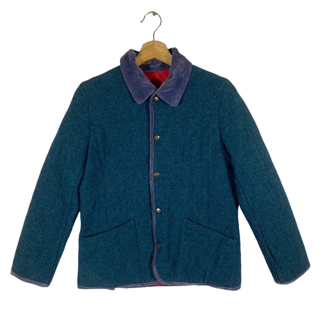 100% Wool Button Jacket- Beige and Gray
