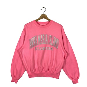 Vintage Anna Maria island Florida Sudadera S Size Color Rosa
