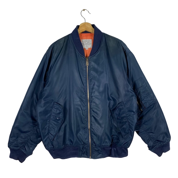 Type MA-1 Military Bomber Jacket L Size Navyblue Colour - Etsy