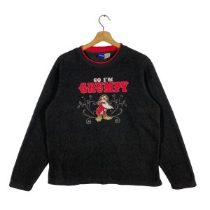 Felpa in pile vintage Disneyland Grumpy taglia L ma adatta alla taglia M colore nero