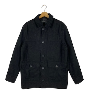 Vintage Banana Republic Wool Button Jacket - Dark Grey, Size L (Fits M)