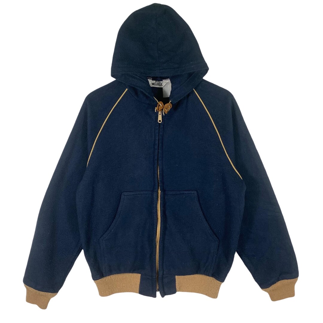 Vintage 70s Woolrich Fleece Hoodie Zipper M Size Navyblue Colour Etsy — free download