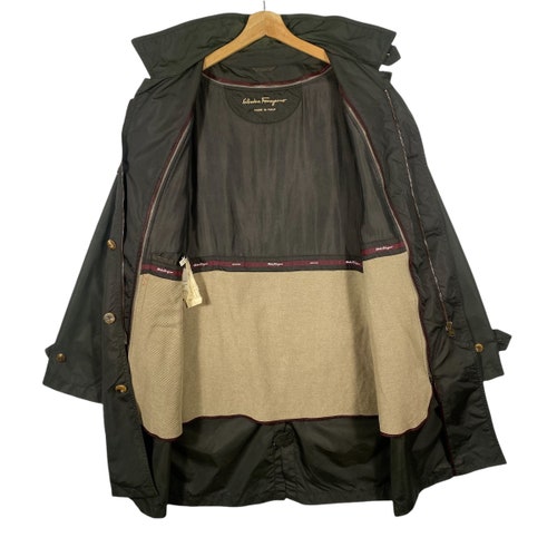Vintage 90s shops Salvatore Ferragamo Parka Trench Coat Size 50 (M)