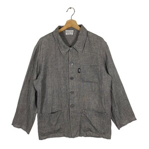 Vintage Agnes B Chore Jacket Workwear Made in France M Size Grey