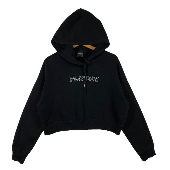 Vintage Playboy Crop Top Hoodie Sweatshirt S Size but to Fit M