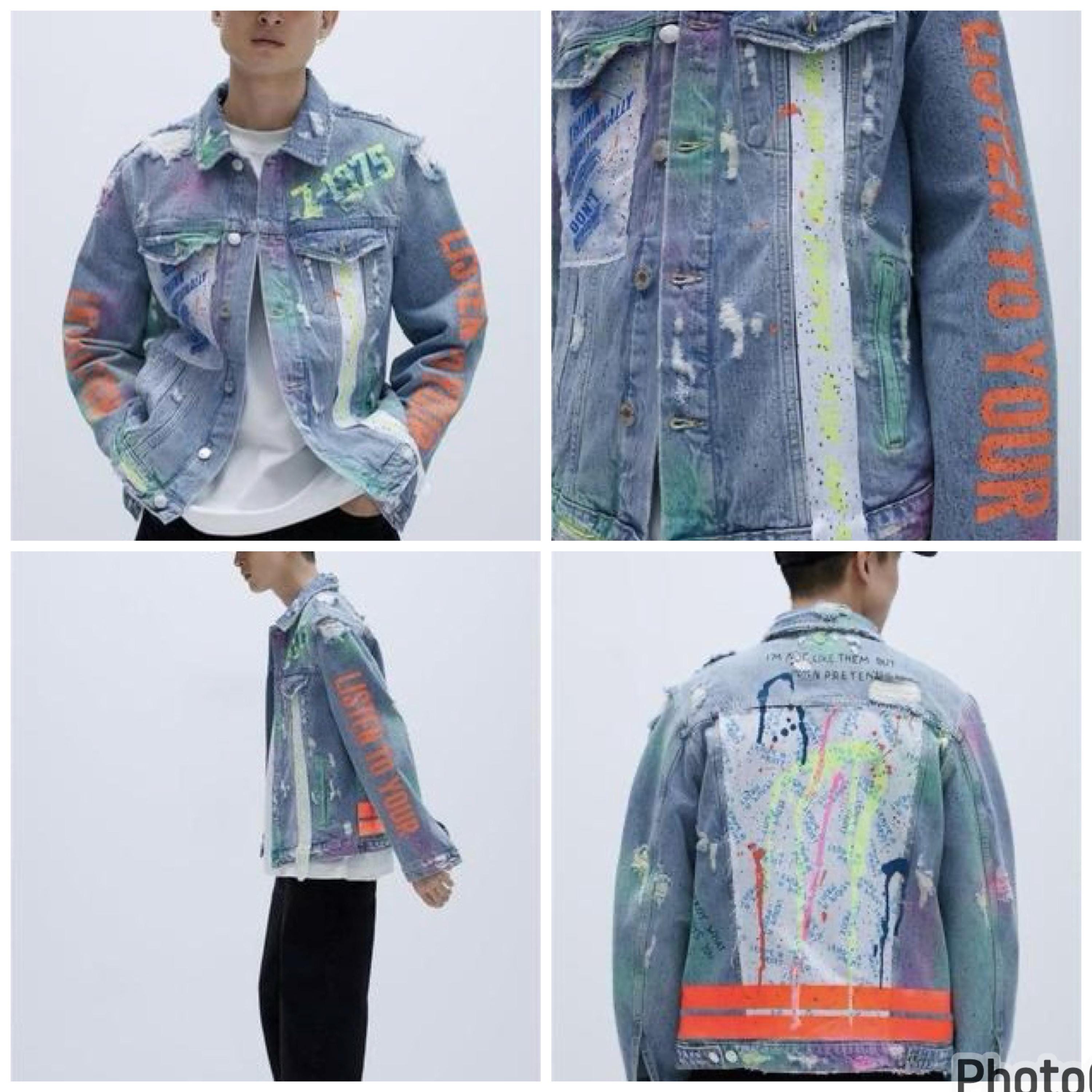 安心★関税込み★ZARA★PAINT SPLATTER WASHED JACKET SPLATTER WASH JACKET - Blue | ZARA United States
