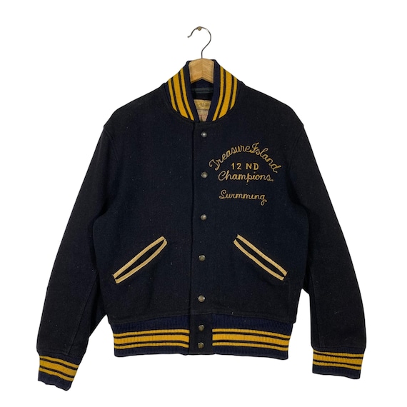 タ*ロ様 【BIG SIZE】50s~60s Whiting Varsity J Vintage 60s Whiting Los Angeles Letterman Wool Leather