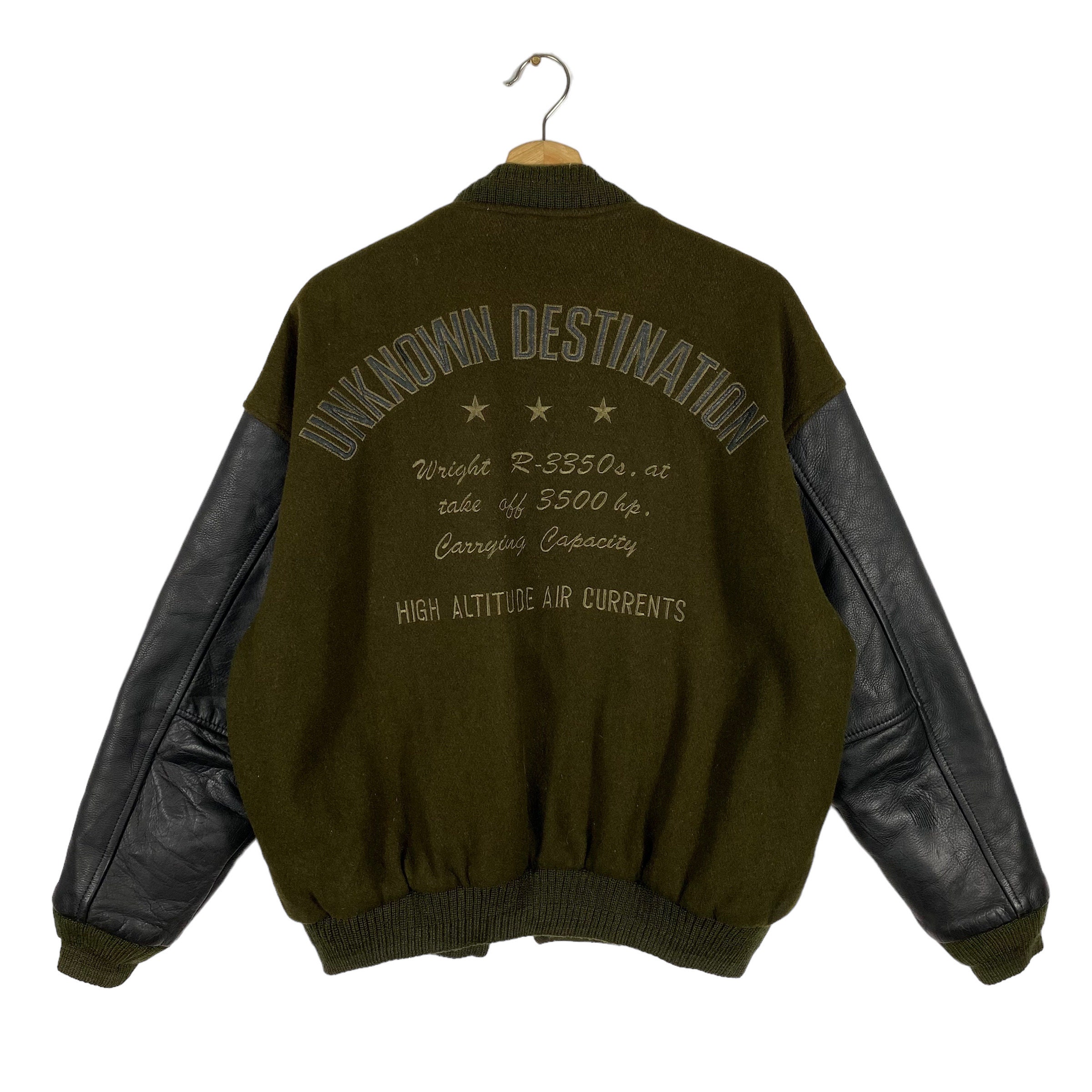 Vintage 90s Unknown Destination Varsity Wool Leather Jacket Vintage 90s Unknown Destination Varsity Wool Leather Jacket