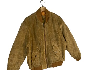 Vintage 90s Next Stage Leather Zipper Jacket L Size Brown Colour