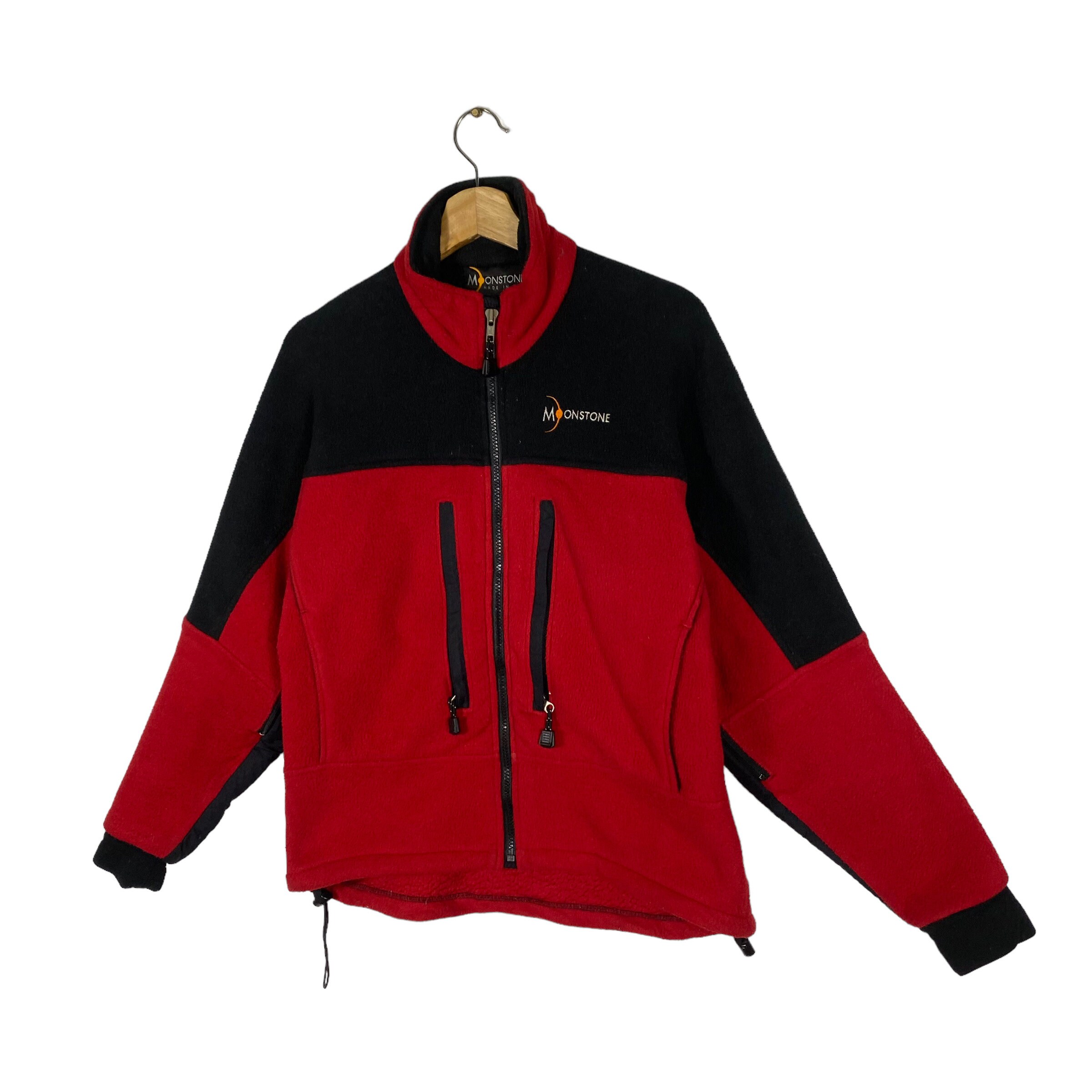 Vintage Moonstone Fleece Zipper Jacket S Size Red/black Colour - Etsy