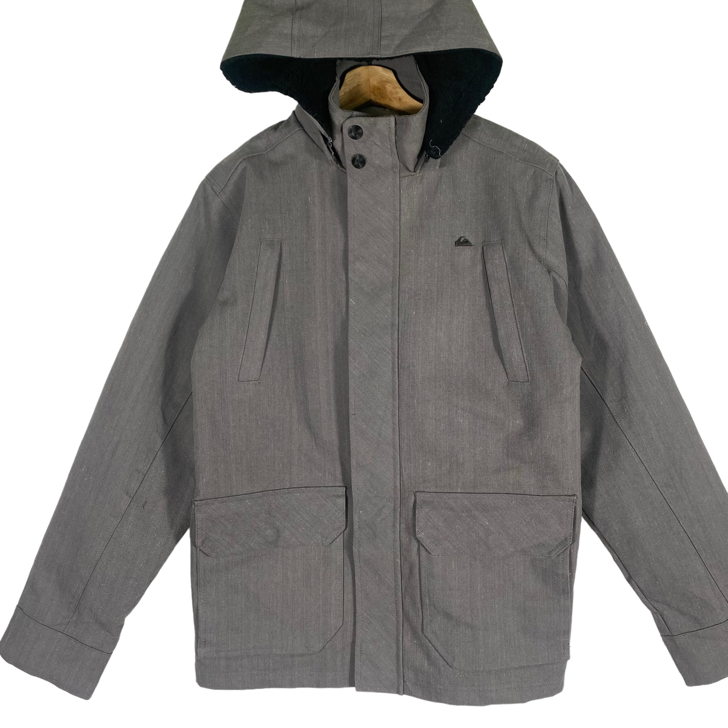 Vintage Quiksilver Snow Jacket Zipper/button M Size Grey Colour - Etsy