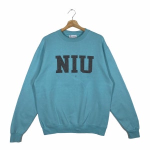 Vintage Northern Illinois University Sweatshirt By Champion M Size Blue Color