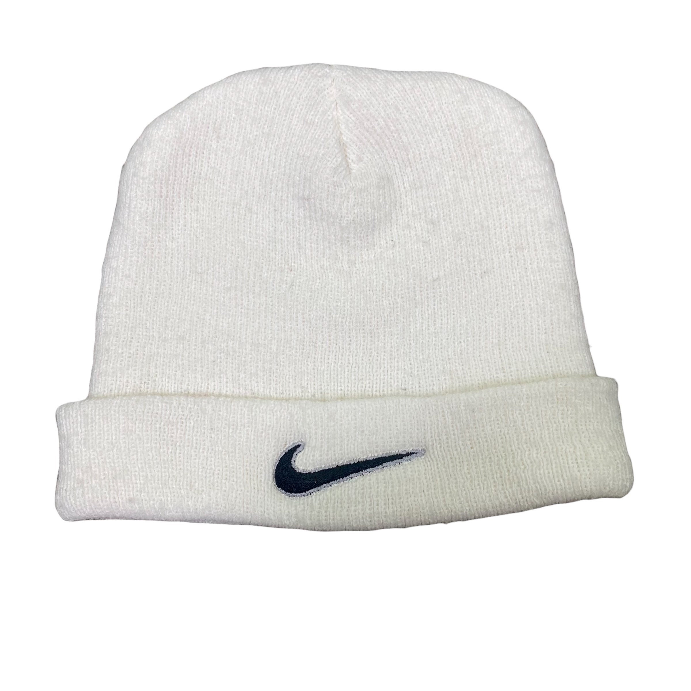 帽子 90s NIKE KNIT BEANIE Vintage 90s Nike Red Beanie Knit Cap Winter Hat Embroidered